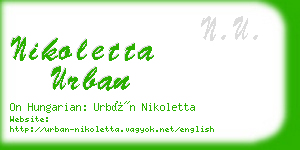 nikoletta urban business card